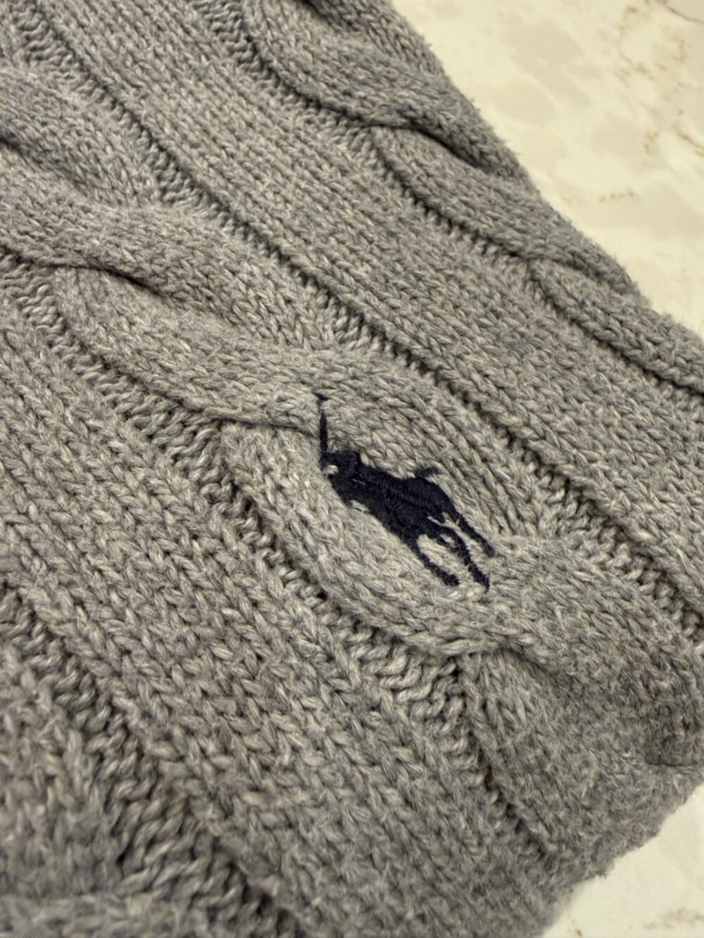 Mens Polo Ralph Lauren Cable-Knit Quarter-Zip Sweater SZ XXL - Picture 4 of 9